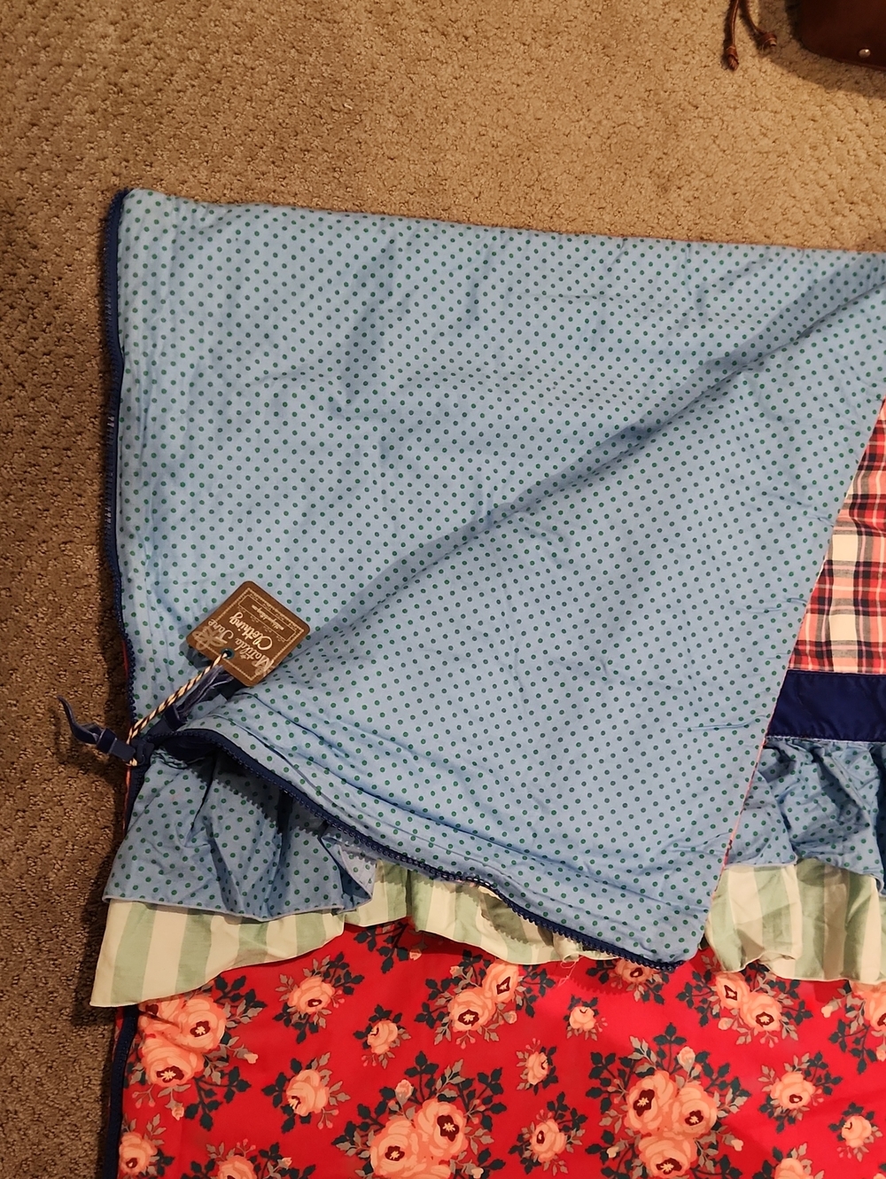 NEW Matilda Jane Red Floral Sleeping Bag with Blue & Mint Ruffles - Picture 9 of 9